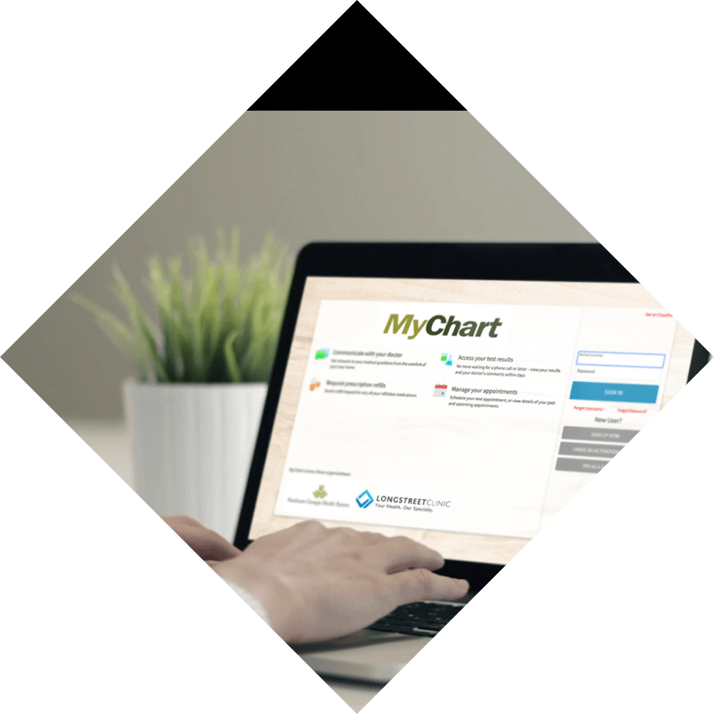 Longstreet Clinic is on MyChart Background Image