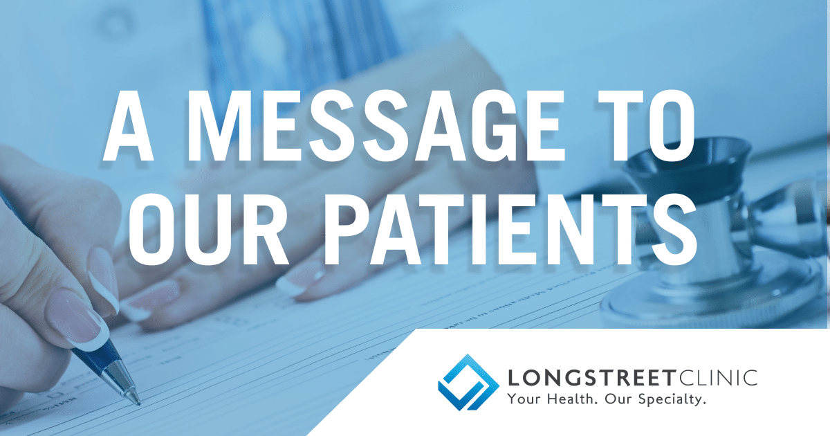 Click the image to learn more about A message to our patients