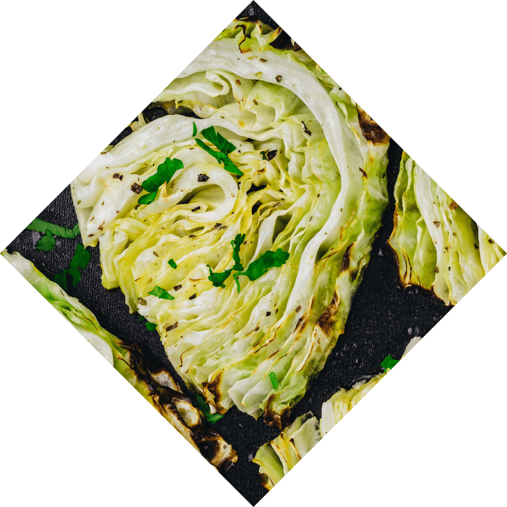 Healthy Roasted Cabbage Burgers* Background Image